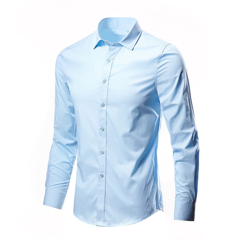 Chemise blanche à manches longues pour homme, sans repassage, coupe formelle, professionnelle, pour le travail, décontractée, blanche