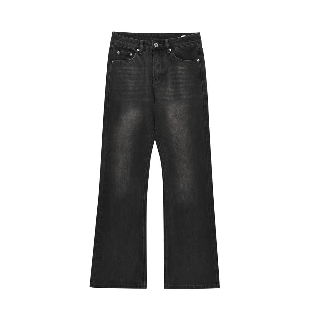 Men's Vintage Washed Flared Jeans – High Street Baggy Wide-Leg Denim Pants With Retro American Style (Sizes S-XXL)
