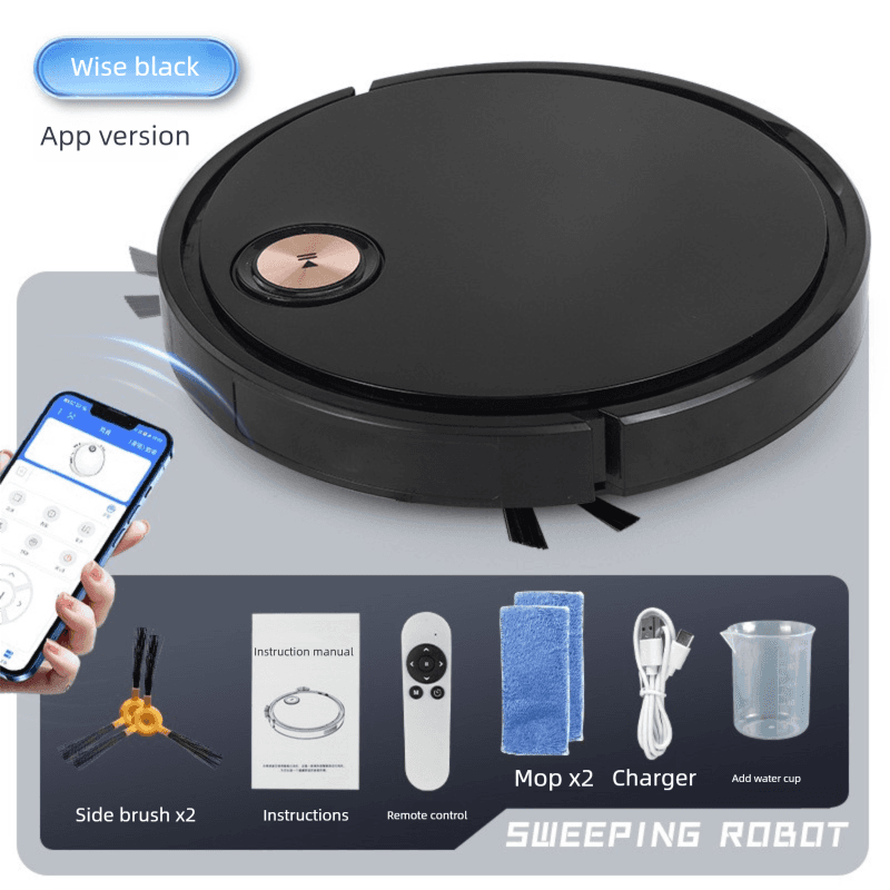 Fully Automatic Home Smart Sweeping Mopping Vacuuming 3-in-1 Robot With Water Tank And APP Remote Control