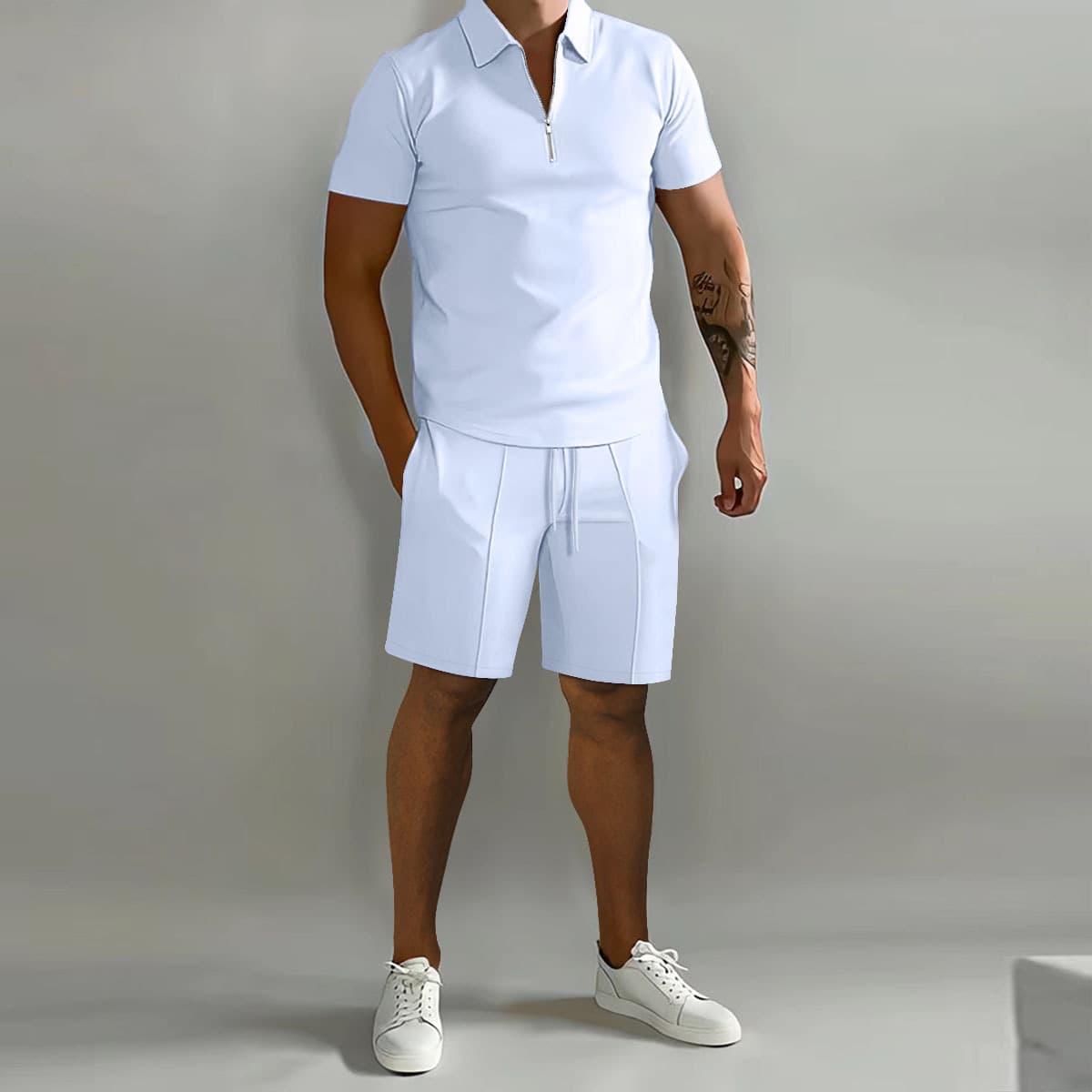 Unbeatable Quality 2025 Summer Men's Polo Casual Loose Short Sleeve Shorts Sports Set