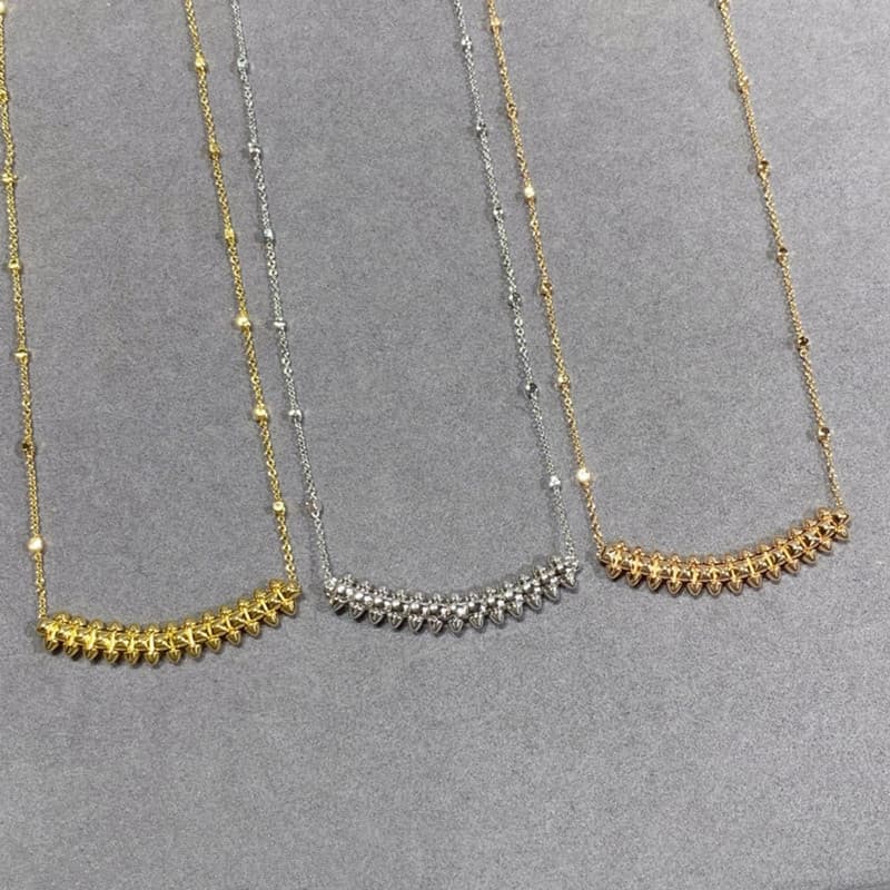 Designer's High Version Classic Bullet Necklace with Gold Very Dynamic Bead Ring Neckchain Narrow Version Willow Nail Collar Chain for Women