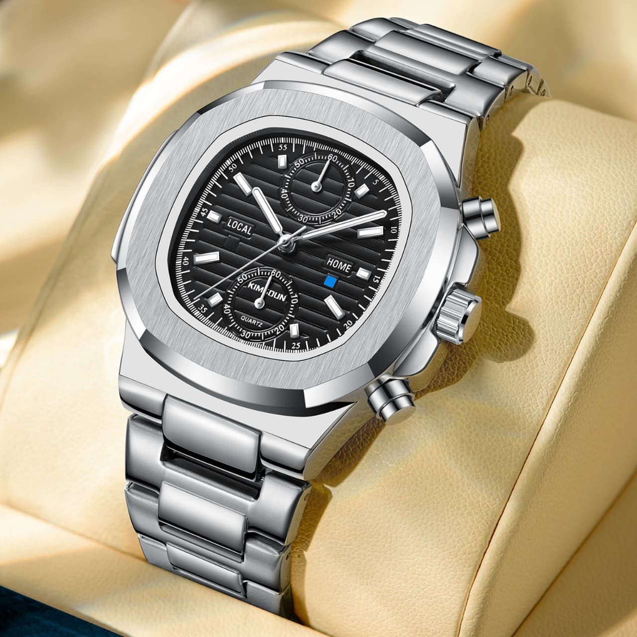 New Golden Seton Brand Nautilus Watch Men's Watch Waterproof Multifunctional Quartz Watch Business Men's Watch