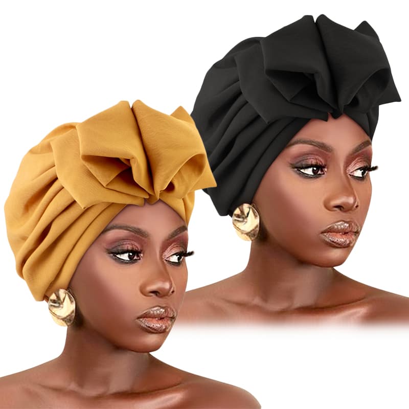 2psc New Muslim Women Turban Hat Hijab Bonnet Indian Cap Head Wrap Elastic Hair Bands Hat Beanie Ladies Girls Hair Accessories