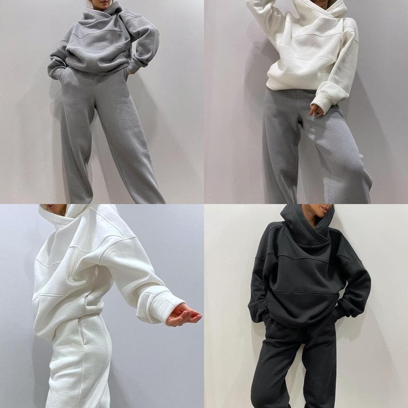 Women's Autumn And Winter Women's Casual Foreign Trade Sweatshirt Four-piece Two-piece Suit