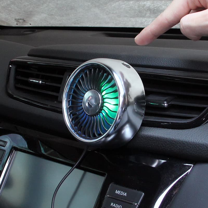 USB Interface Mini Portable Small Car Electric Fan Adjustable Speed High Wind Power