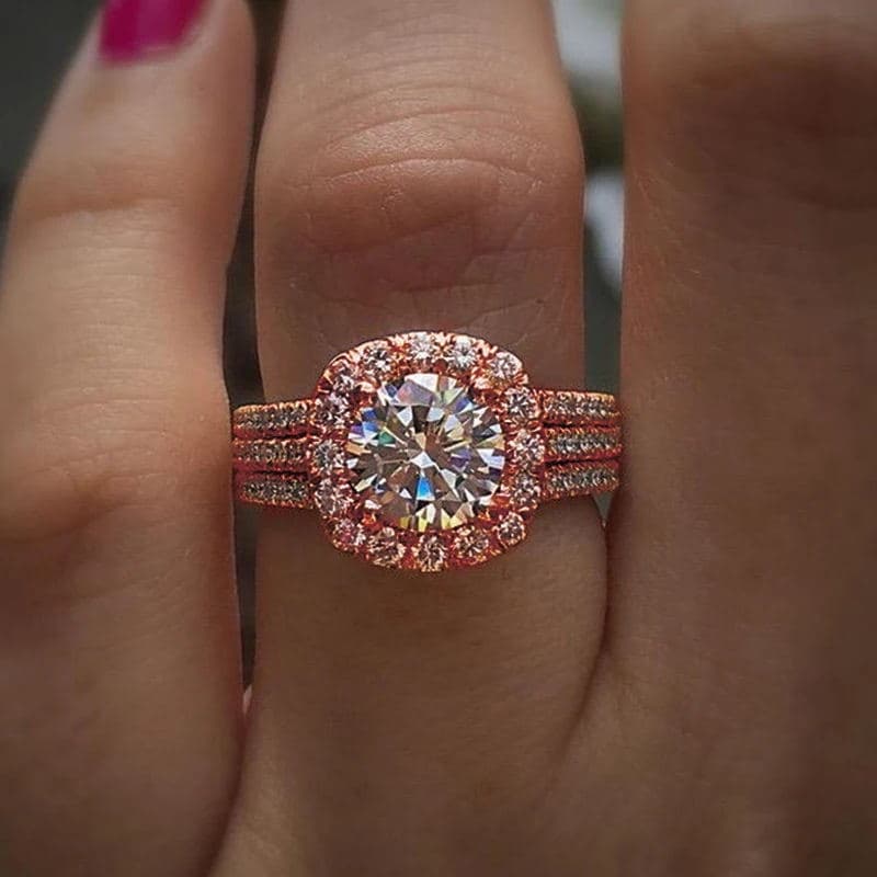Nouvelle mode pleine diamant Zircon cuivre bijoux bague