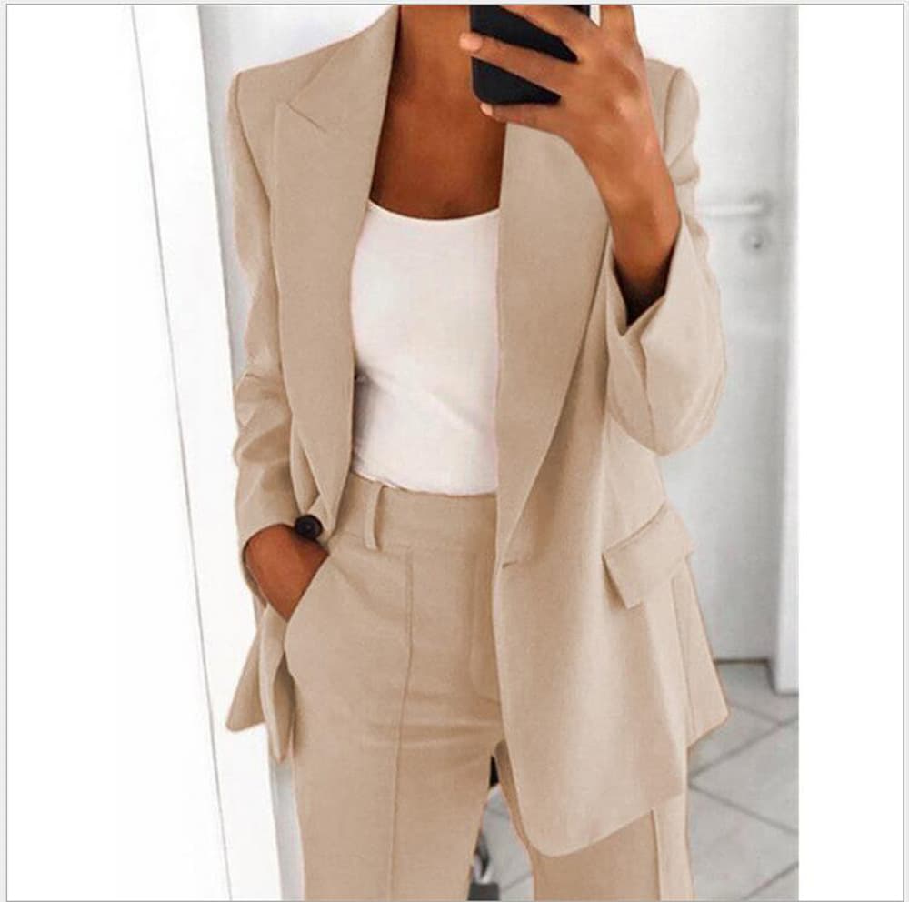 Women's Blazers Suits Fashion Lapel Slim Fit Cardigan Style Blazer