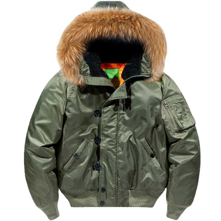 Men's Clothing American Style Cotton Thickened Autumn And Winter New Ma1 Pilot Jacket Detachable Fur Collar Cotton Coat Large Size Coat