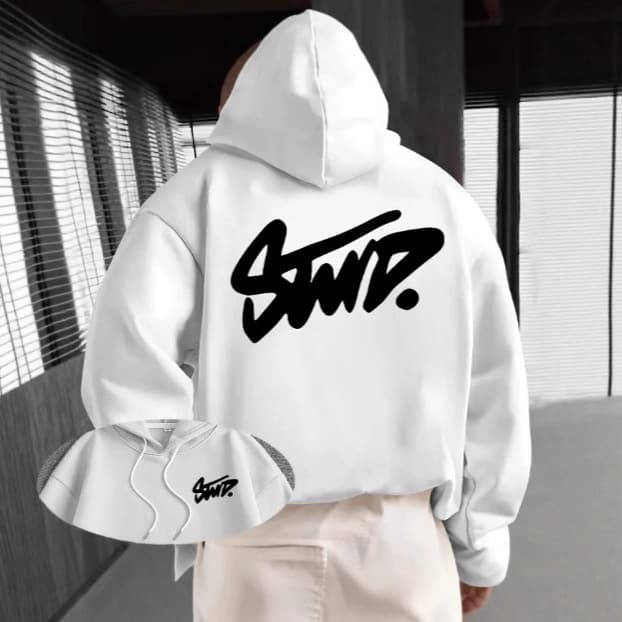 Sweat-shirt à capuche à manches courtes pour homme, style américain, coupe ample, de marque tendance, idéal pour le printemps et l'automne. Meill