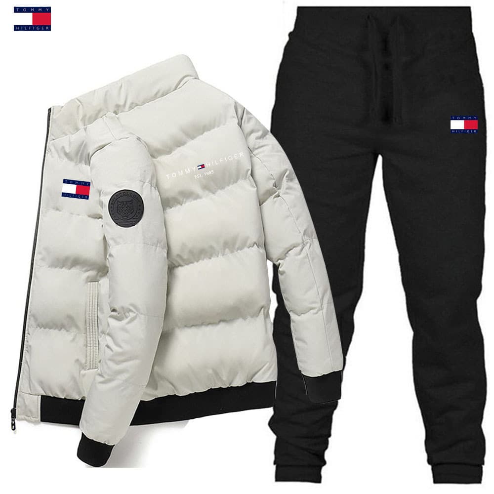Ensemble manteau et pantalon en coton pour homme, épais et chaud, décontracté, nouvelle collection hiver 2023