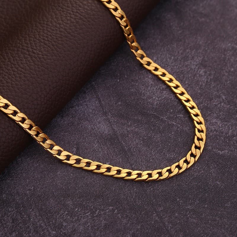 bijoux mode nouveau collier en or plaqué or hommes 6MM fabricants de colliers latéraux