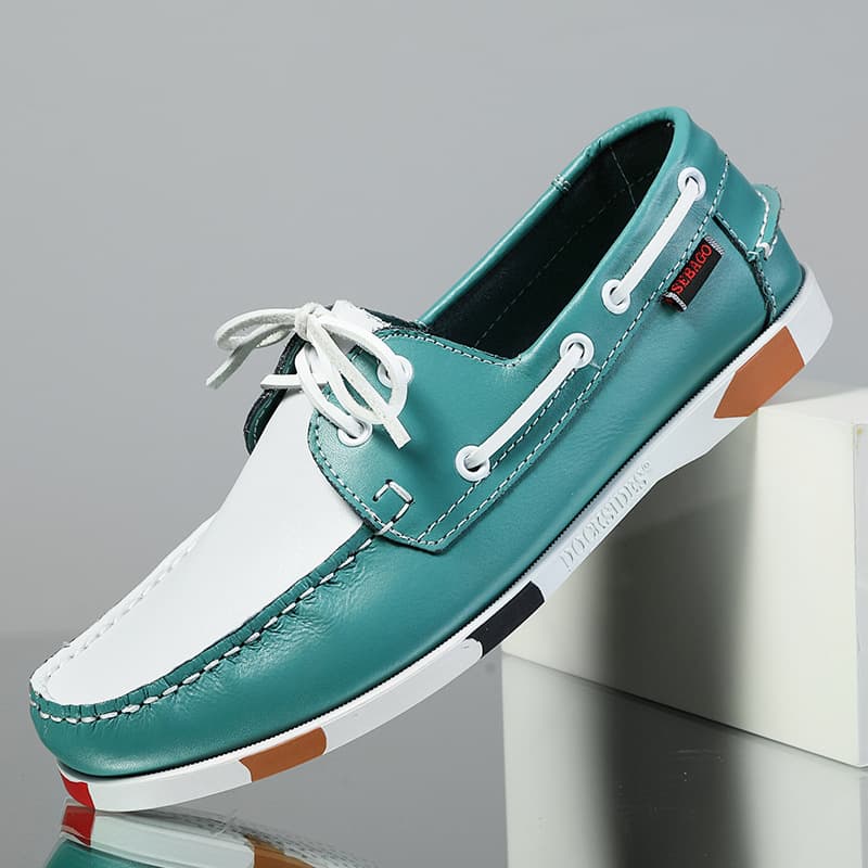 Quality Sailing Genuine Large Size Breathable Trendy Casual Men's Leather Shoes
