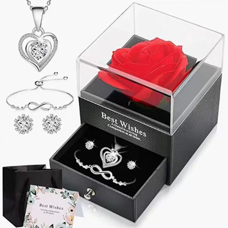 Women’s Jewelry Set Fashion hot selling jewelry 8 shaped bracelet sterling silver ocean heart necklace female earring combination set