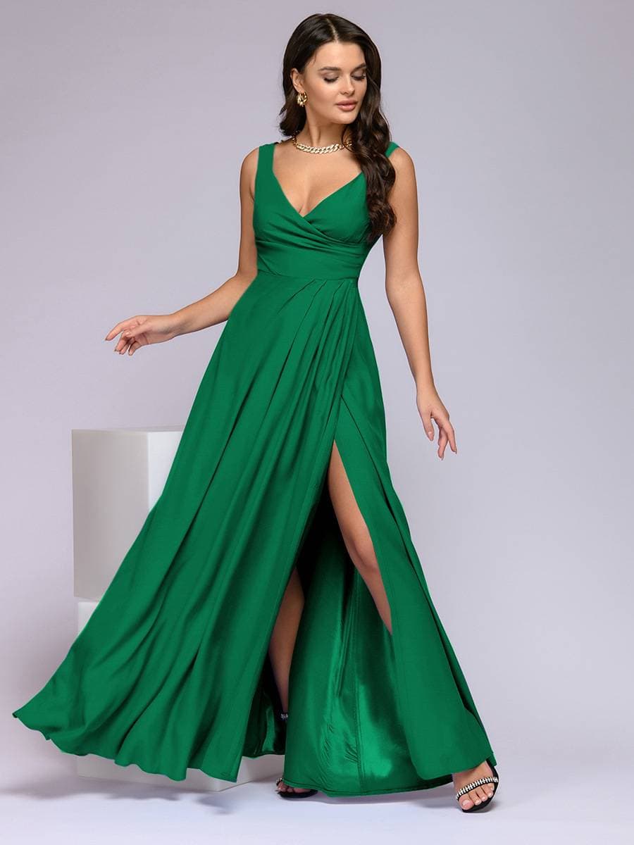 Women's Clothing Summer Solid Color Sleeveless Waist Dress Group Dress Long Skirt