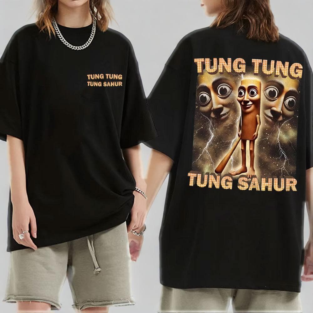 Funny Baseball Bat Meme T-Shirt – Tung Tung Tung Sahur Graphic Print | Soft Cotton Tee | Streetwear Humor | S-XXXL