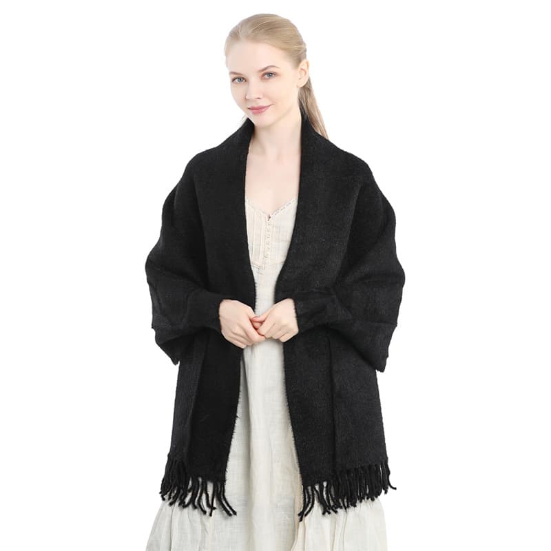 Autumn And Winter Thick Warm Solid Color Imitation Mink Fur With Sleeves Shawl Temperament Evening Dress Cheongsam Outer Shawl For Women