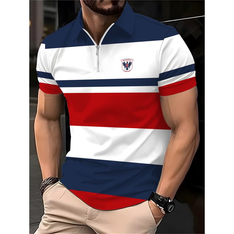 Men's Clothing New Cross Border Men's Casual Shirt Collar Button Business Striped All Match Shirt Top