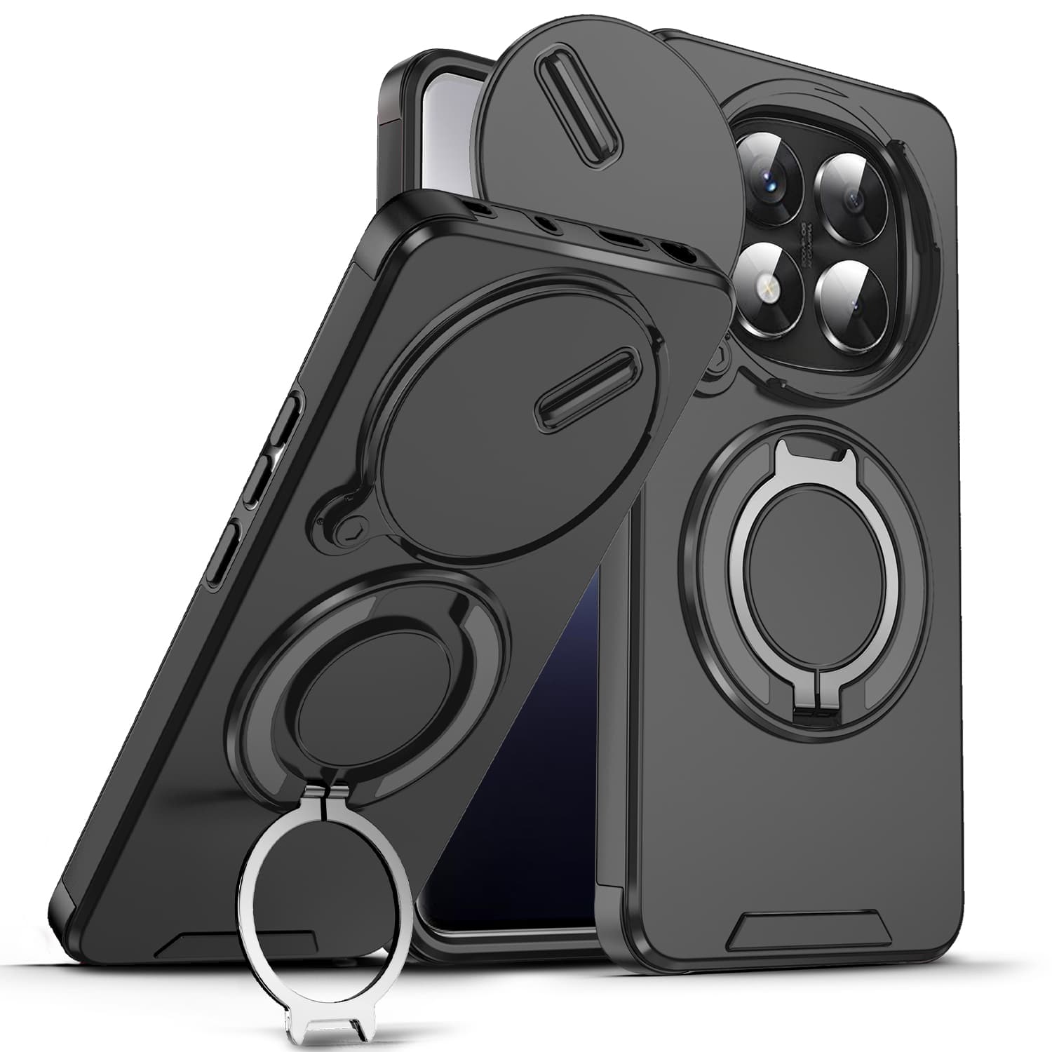 Lens Protector Case For Redmi 15 Plus 5G Note15 Note14 Note 14 Pro 13 Note13 Shockproof Invisible Ring Stand Cover