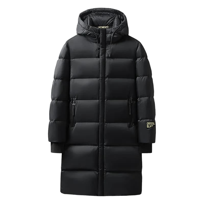 Winter New Warm Thick Long Down Coat Mens Hooded Waterproof Black Gold Puffer Jacket Men Casual Windproof Parkas Male