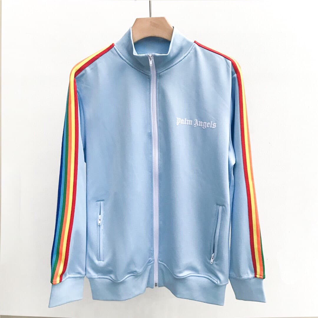 Veste de sport à rayures arc-en-ciel avec fermeture éclair et palmier, uniforme scolaire pour homme, nouvelle version 2025