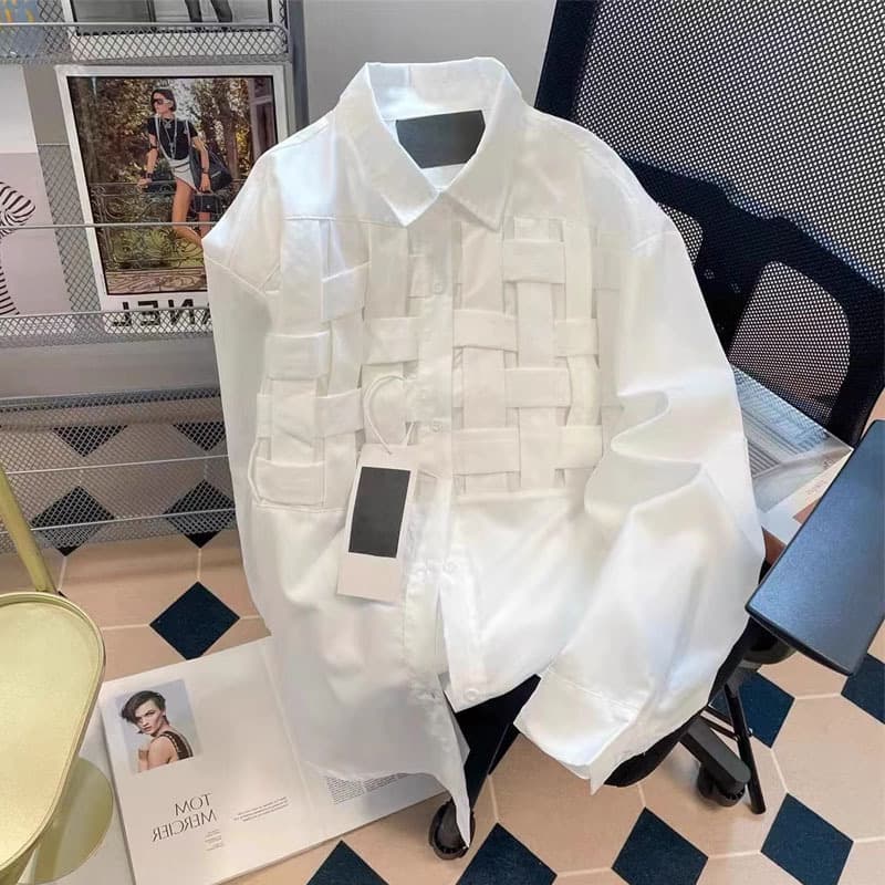 Women's spring new Japanese retro shoulder top single-breasted trendy