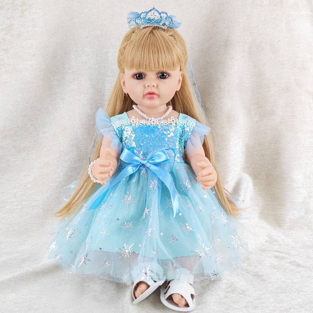 55cm soft vinyl baby toy, beautiful princess, can be changed and bathed, suitable for girls' birthday gifts