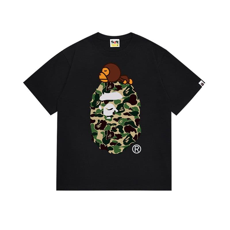 T-shirt enfant à manches courtes imprimé d'un requin, motif homme-singe. 100% coton.