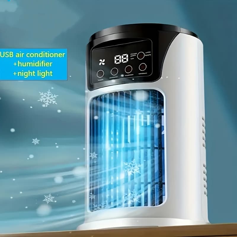Portable Smart Air Conditioner With 7 LED Lights Mini USB Air Conditioner Cooling Cooler Fan For Home Office