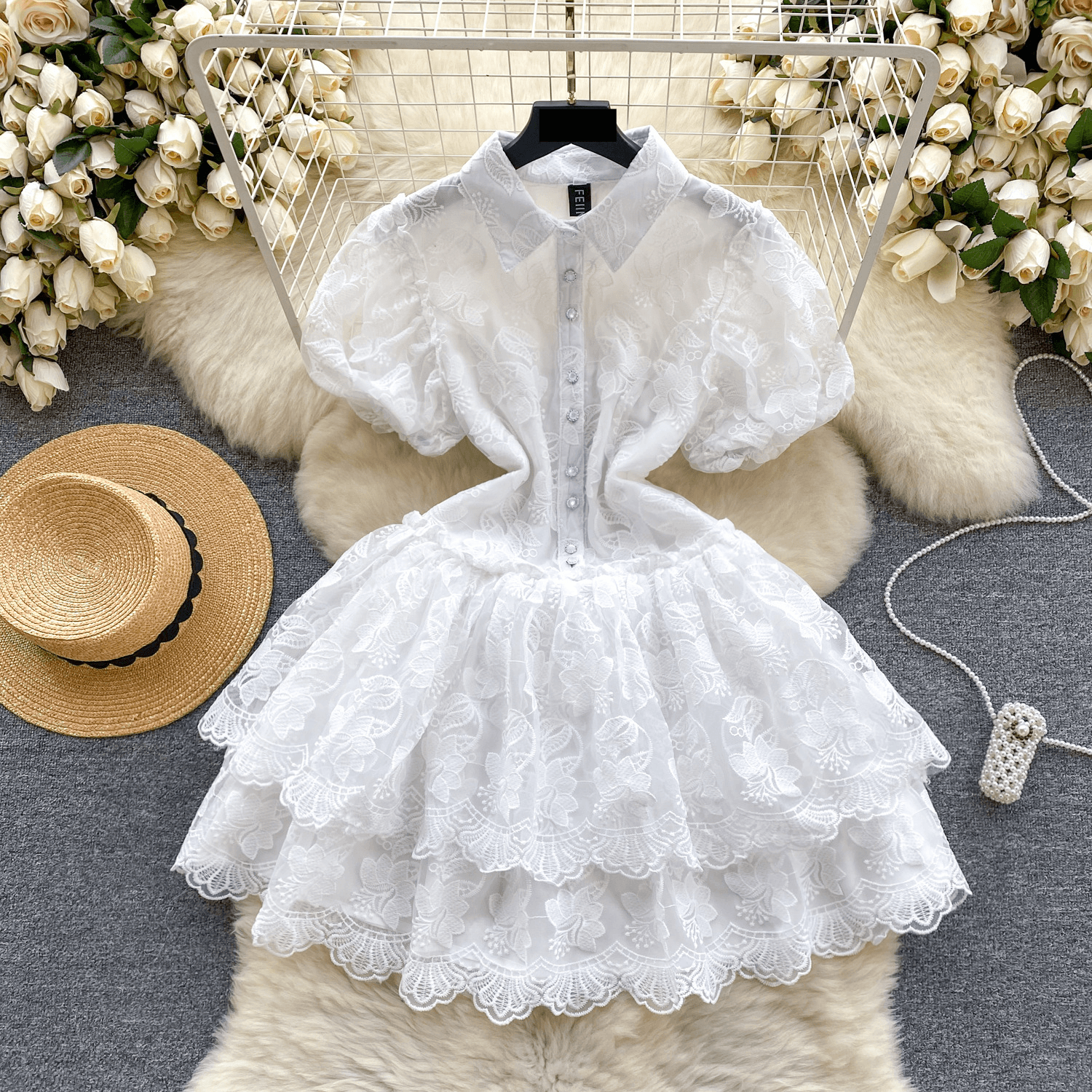 Women's Clothing Small Dress Celebrity High End Embroidered Princess Dress Sweet Ruffled Temperament Dress For Women