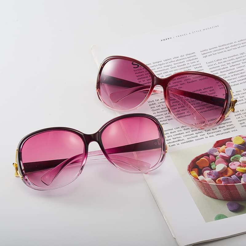 Fashionable Fox Head Polarized Sunglasses For Women Large Frame Trendy Flower Design