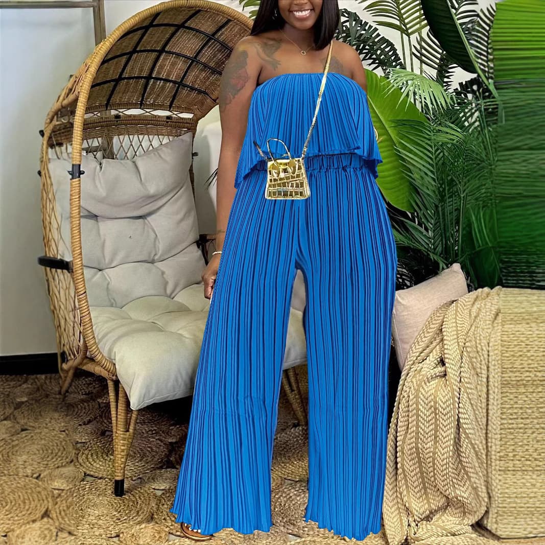 Women's Clothing New Personality Fashion Tube Top Trousers Suit