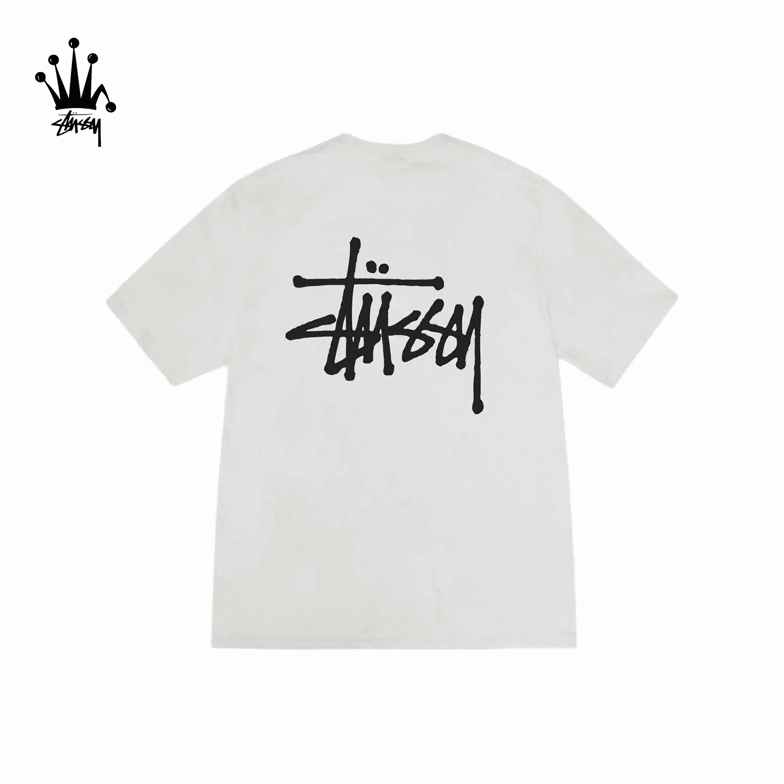 Stussy Round Neck Pullover Comfortable Pure Cotton Ribbed Letter Short Sleeved American Retro T-shirt For Both Men And Women