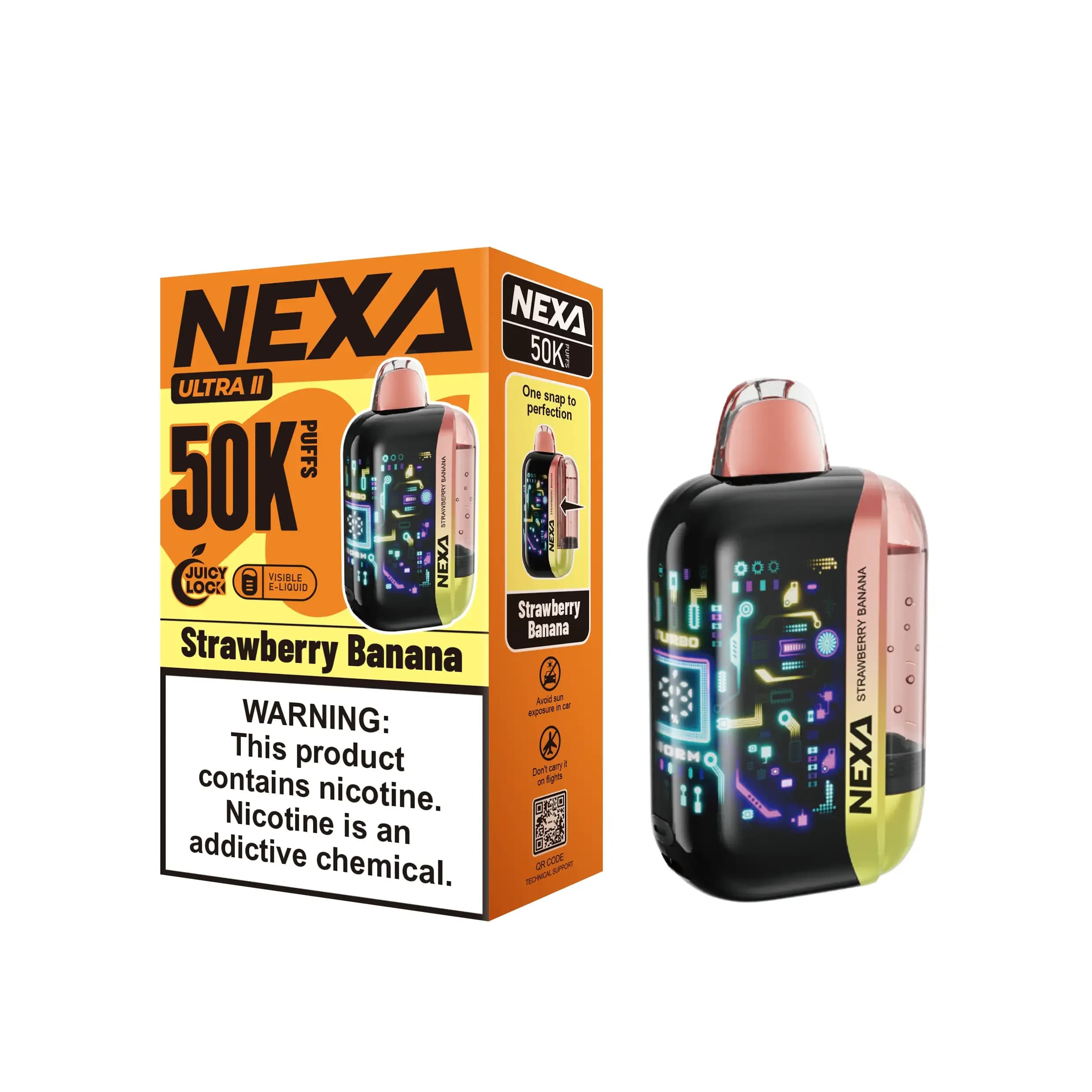 1 à 3 cigarettes électroniques jetables NEXA ULTRA II 50K (50 000 bouffées) - 20 ml, 5 % de sels de nicotine, 900 mAh