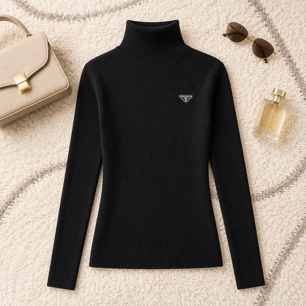 Pull à col roulé tendance pour femme, en maille, automne-hiver, haut chic et polyvalent, nouveauté