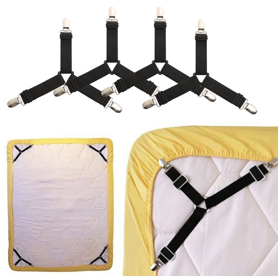 Multifunctional bed sheet holder adjustable bed sheet buckle non-slip fixed clothes trousers curtain clip 4PCs