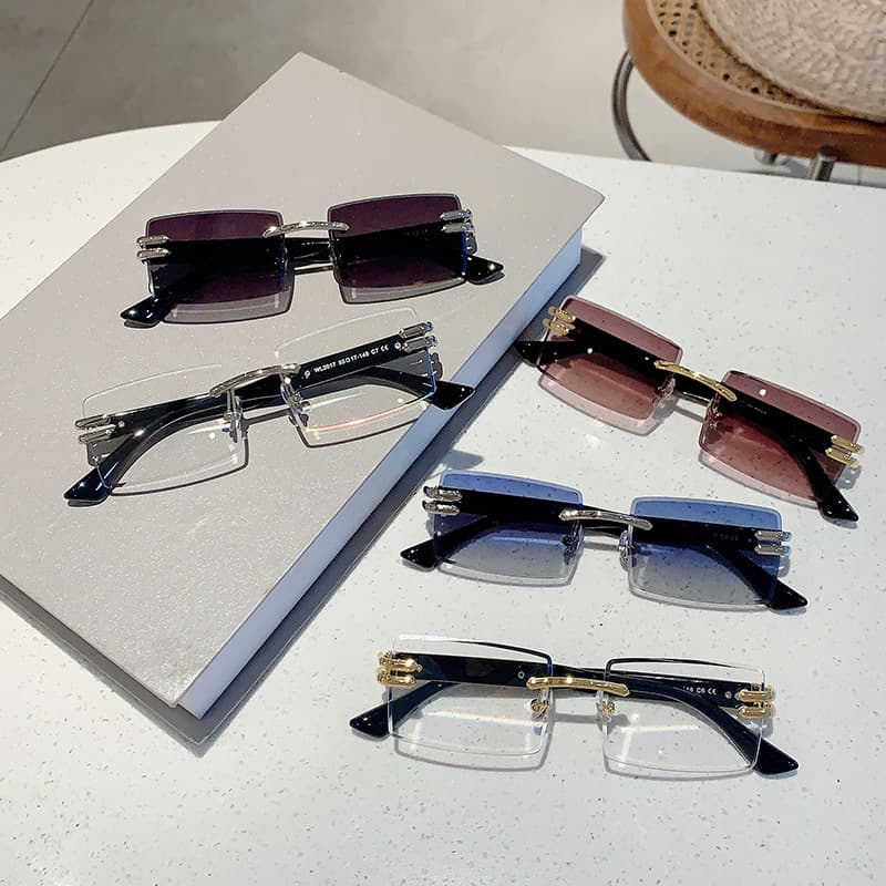 Unisex Anti-UV Polarizer Sunglasses Couple Anti-glare Full Rim Square Frame Clear Lens Men's Sunglasses With Case And Cloth