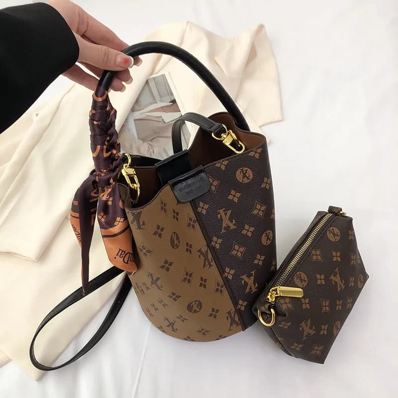Women's New Fashion Printed Bucket Bag With All-in-one Shoulder Crossbody Tote 2025
