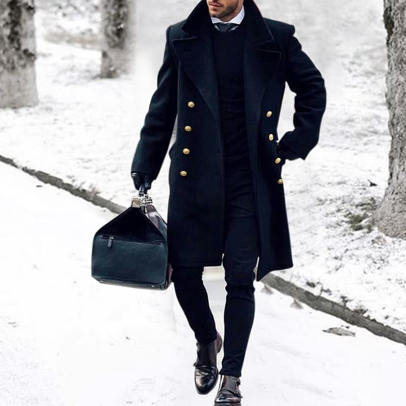 Men's Clothing new arrivals in stock double breasted woolen windbreaker wish woolen coat