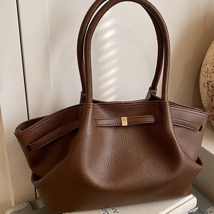 Stylish Large Capacity Tote Bag For Women - Soft PU Leather Crossbody Shoulder Bag With Zipper Closure, Spacious Organizer For Daily Use