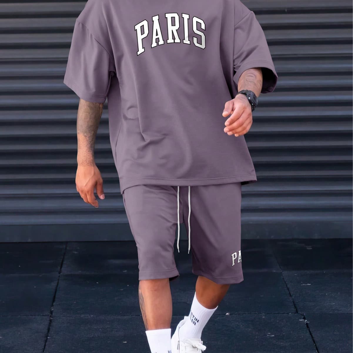 Men's Clothing Short Sleeved Shorts Men's Summer 2024 Trend Hong Kong Style Handsome Personality Sexy Complete Set ME2 MA1