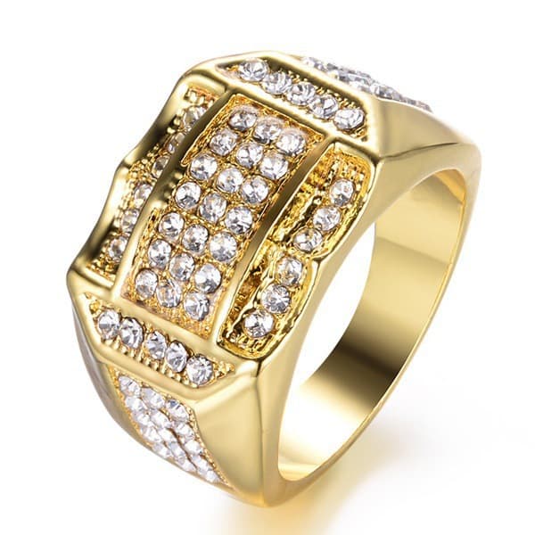 Hip Hop Punk Rock Street Pop Male Gold Broken Diamond Ring Friends Family Birthday Gifts