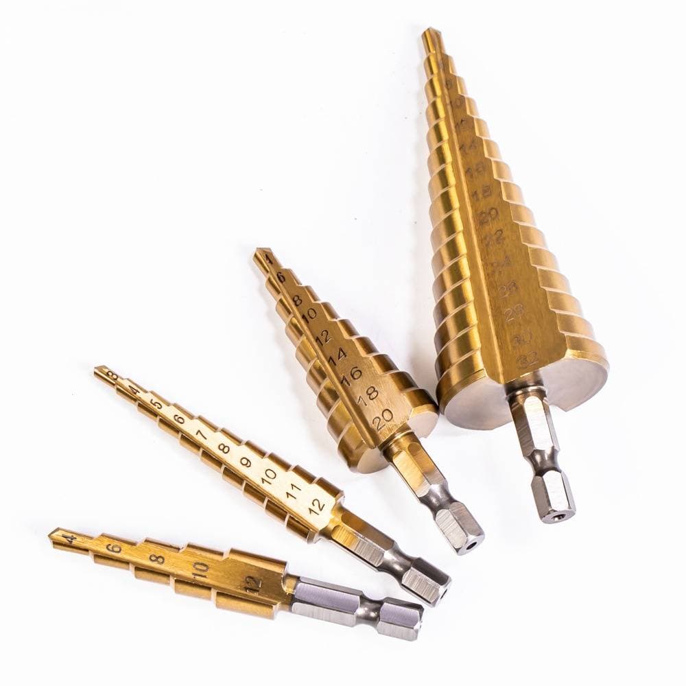 Step Drill Bit Set – Hex Shank Multi-Size Unibit For Metal, Wood & Plastic – High-Speed Steel Construction