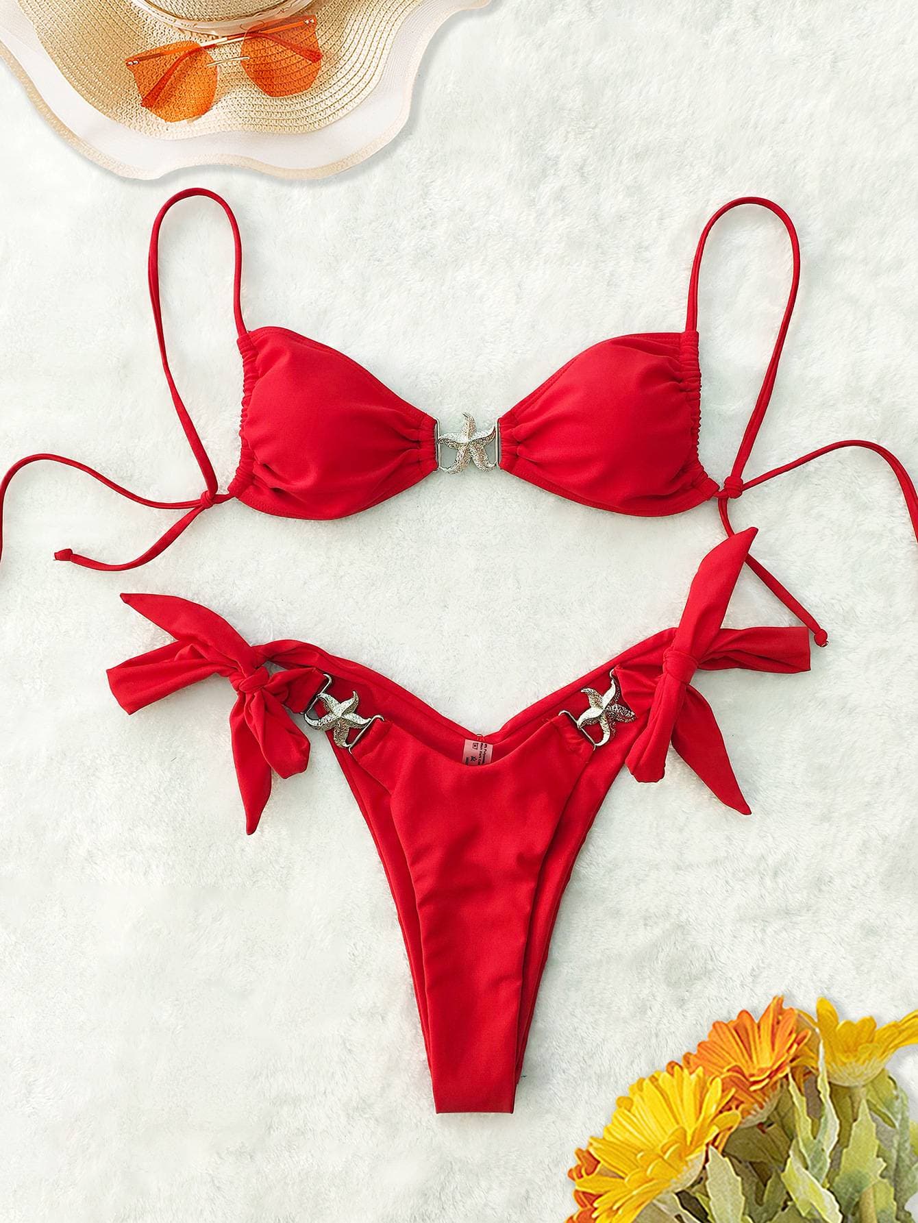 Women’s Clothing Solid Color Spaghetti Straps And Backless Sexy Beach Bikini Source