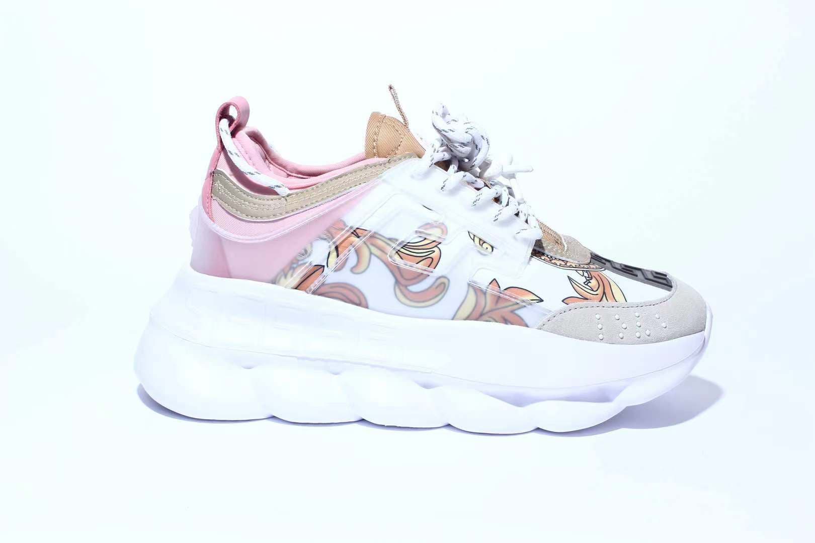 Top Casual Chaussures Italie Réfléchissant Hauteur Chain Reaction Baskets Triple Noir Blanc Multicolore Daim Rouge Bleu Jaune