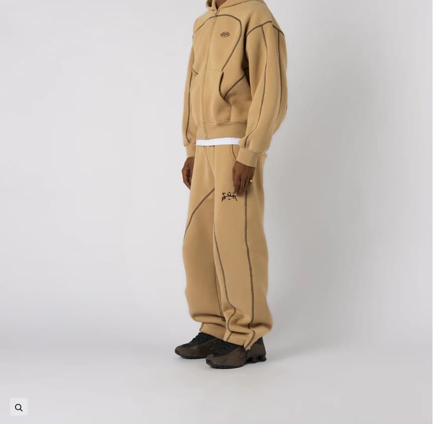Ensemble de survêtement 2 pièces pour homme, sweat à capuche zippé à rayures réfléchissantes et pantalon de jogging, tenue streetwear décontr