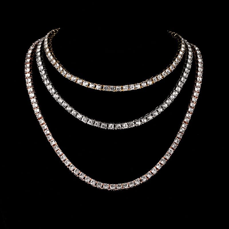 Tennis necklace, simple bracelet, niche design, Cuban necklace popular women's temperament versatile jewelry