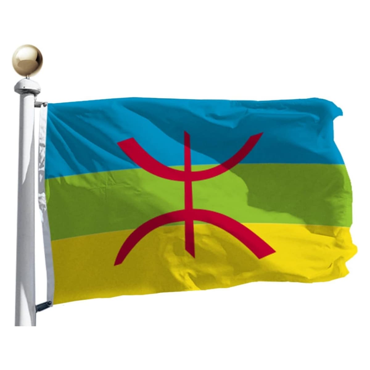 3x5 Ft Double Side Printed Kabylie Berber Kabylia Flag, Hanging Flag With Polyester, Vivid Color And UV Fade Resistant, Berber Flags Decoration