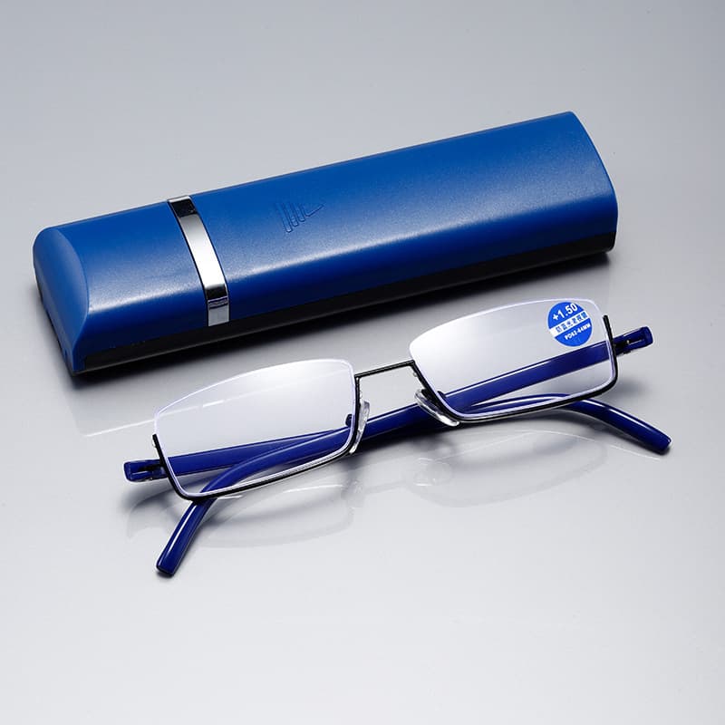 Unisex Fashion New Half Frame Reading Glasses Men And Women Portable Fashion With Box Anti Blue Light Reading Glasses