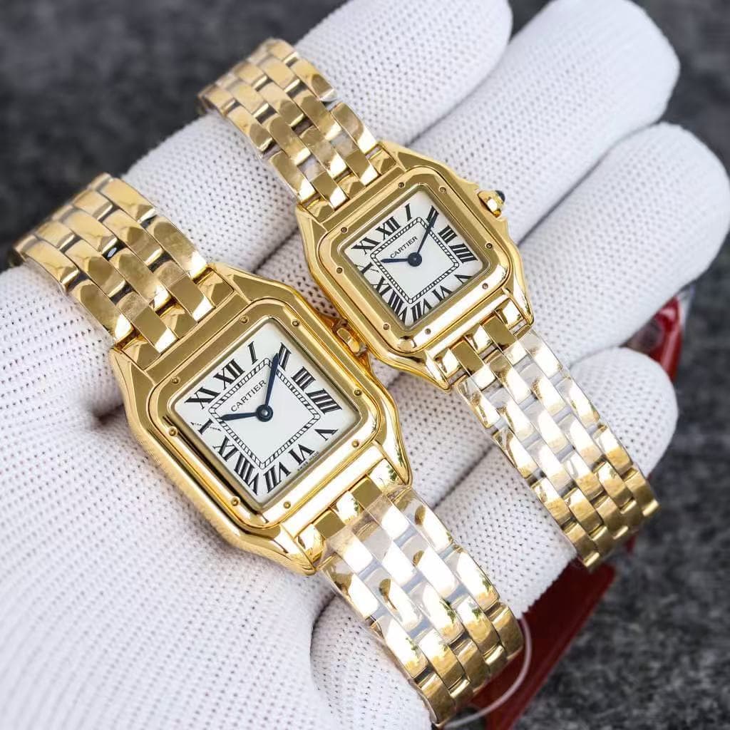 Women’s Gold-Tone Watch, Quartz Movement, Roman Numeral Dial,Stainless Steel Band, Classic Square Bracelet Wristwatch