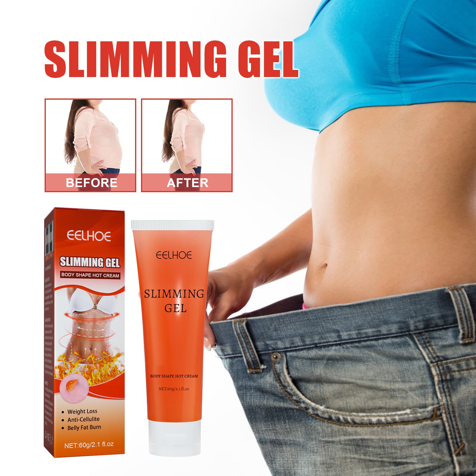 Shows Curve, Sweating, Slimming, Moisturizing, Firming Skin, Body Shaping gel